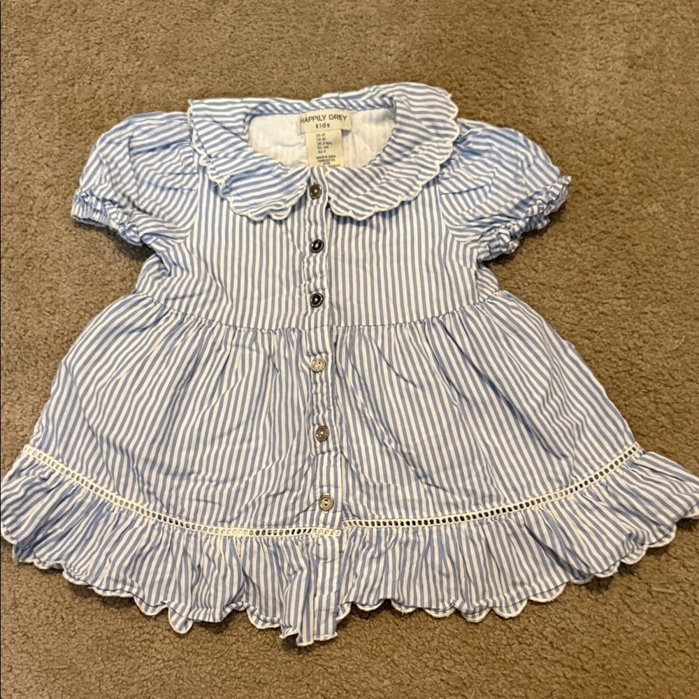 Blue Striped Girl’s Casual Dress
